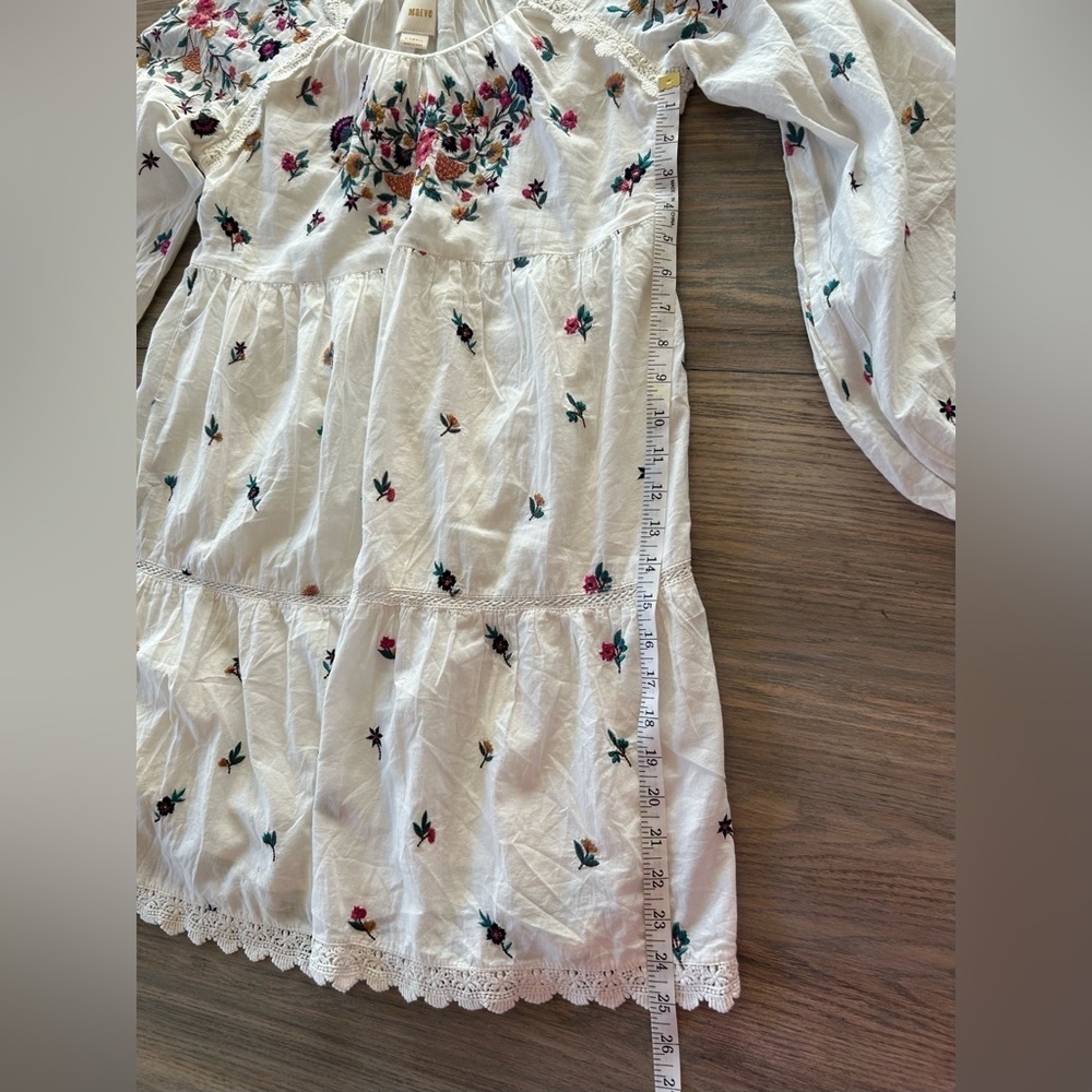 Anthropologie Maeve Sydney Boho Babydoll Peasant Embroidery Tiered Dress Size XS - Picture 13 of 16